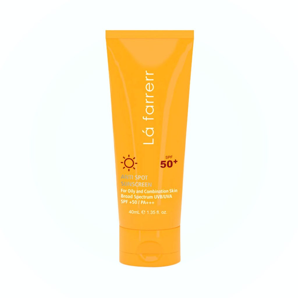 ضدآفتاب بی رنگ spf 50 لافارر مخصوص پوست چرب