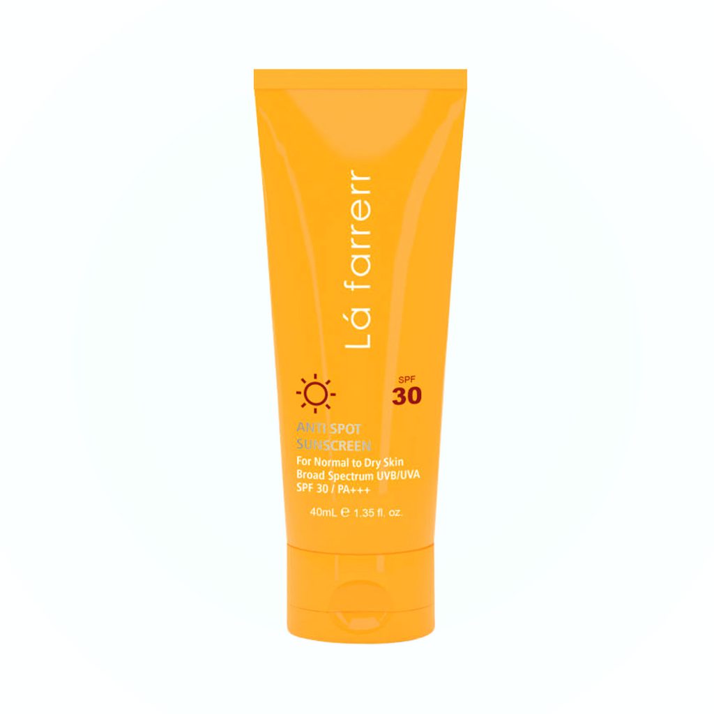 ضدآفتاب بی رنگ spf 30 لافارر پوست خشک