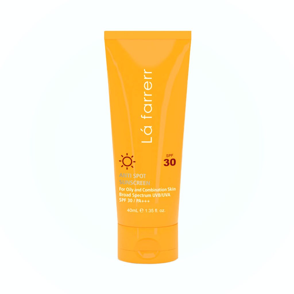 ضدآفتاب بی رنگ spf 30 لافارر پوست چرب