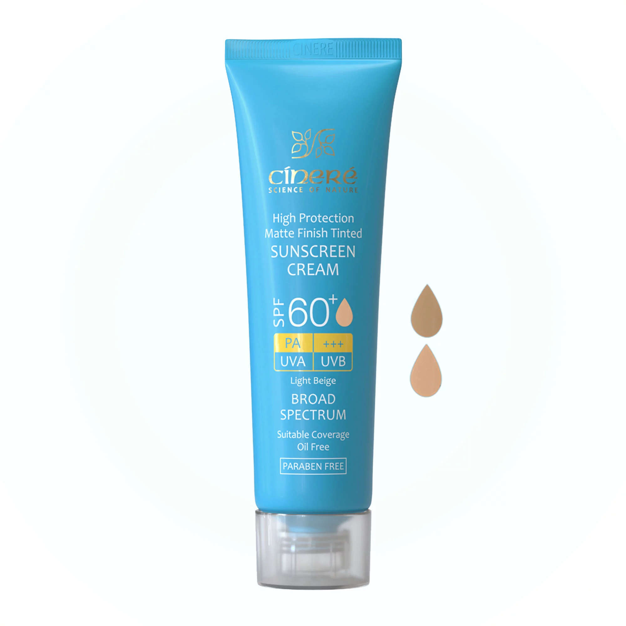 ضد آفتاب رنگی SPF60 سینره پوست چرب